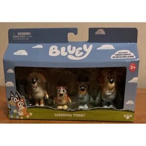 Bluey Wedding Time 4pk Figures Set Bluey Frisky Bingo Uncle Rad NEW